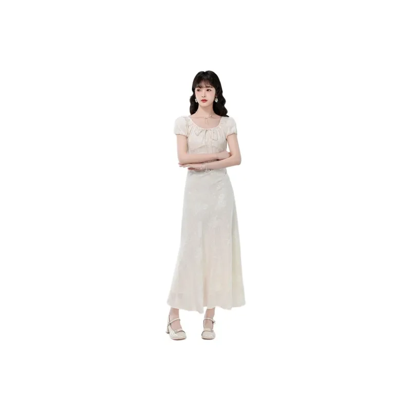 Mm Short Sleeved Dresses Women's Apricot-0