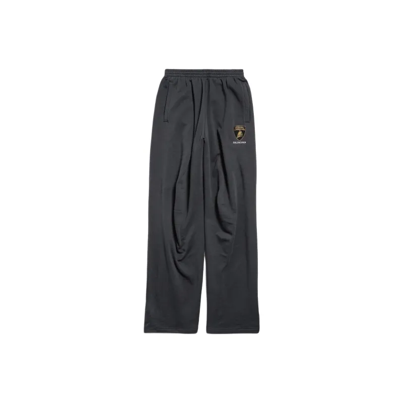 Balenciaga x Automobili Lamborghini Knitted Sweatpants Regular Fit Men's Black-0