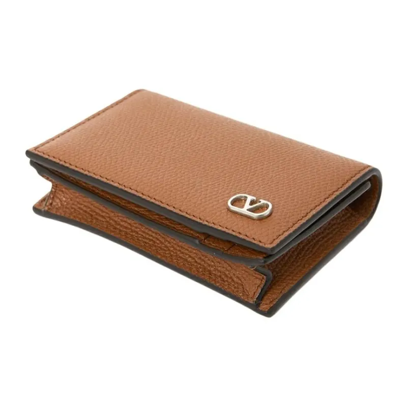 Valentino Cow Leather Card Holder Men's Brown-2