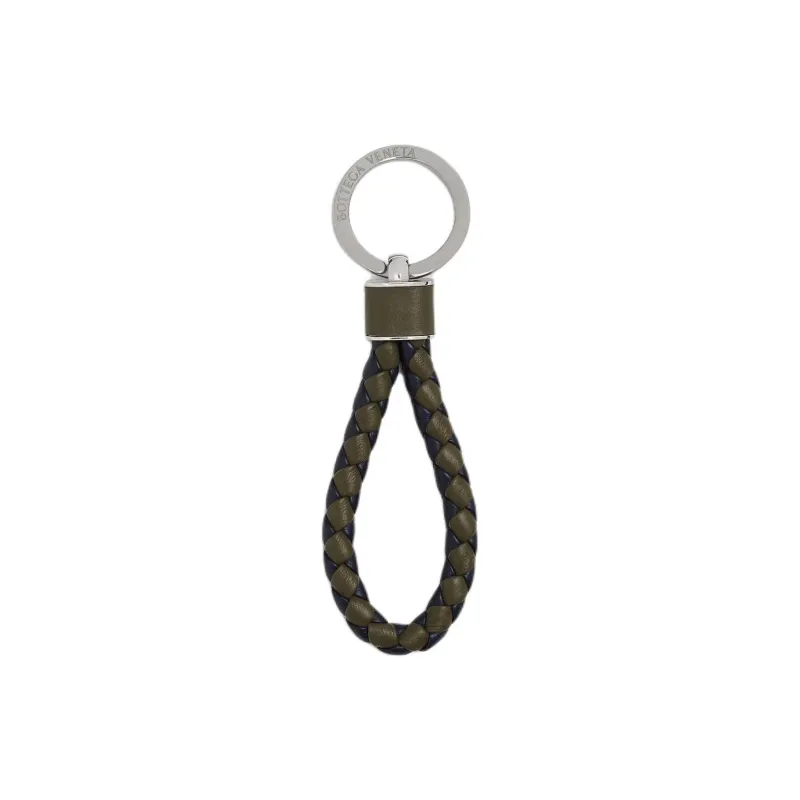 Bottega Veneta Leather Keychains Men's Olive Green-0