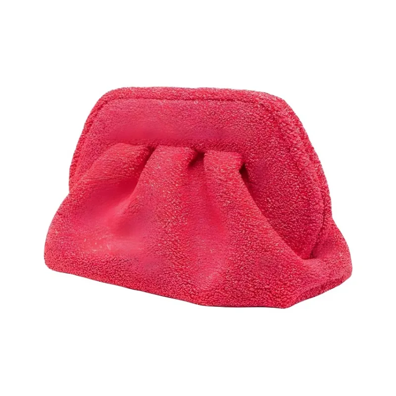 THEMOIRE Polyester One Shoulder Crossbody Clutches Women's Fuchsia-1