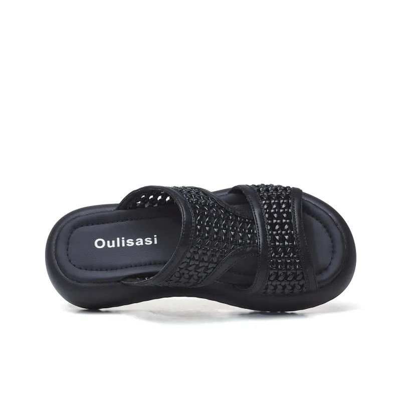 OULISASI Quiet Slide Slippers Women's-12