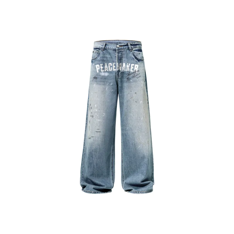 AWAKEN THE ROSE Jeans Unisex Blue-0