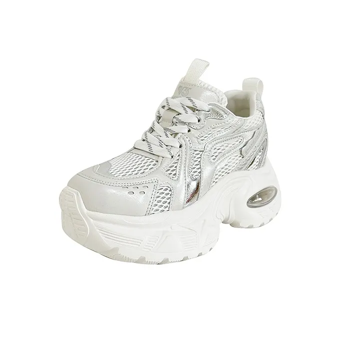 POOQ Low Top Chunky Sneakers Women's Ecru-0