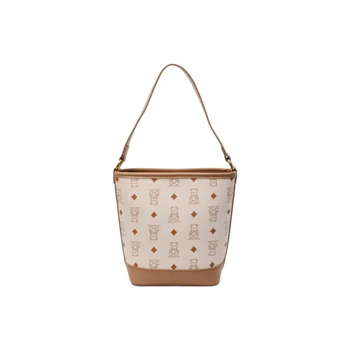 Teddy Bear Collection PU Bucket Bag, Crossbody Handbag Women's Multicolor