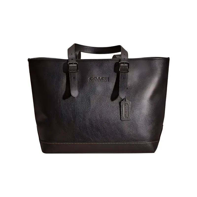 COACH Carriage Leather Shoulder Bag Crossbody Bag Handbag Large Size Women's Black-0