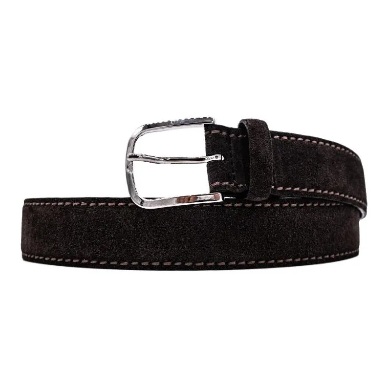 ORCIANI Suede Leather Belts Unisex Brown  -0