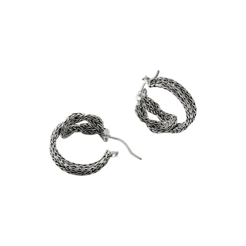 JOHN HARDY 925 Sterling Silver Earrings Women's Black Silver-1