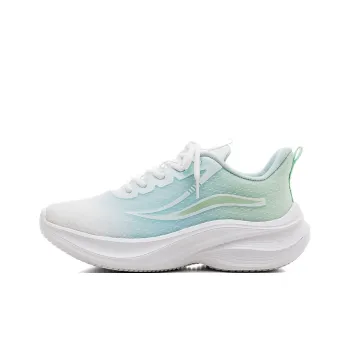 HUANQIU Cushioning, Breathable, Supportive Low Top Casual Running Shoes Women's White Blue