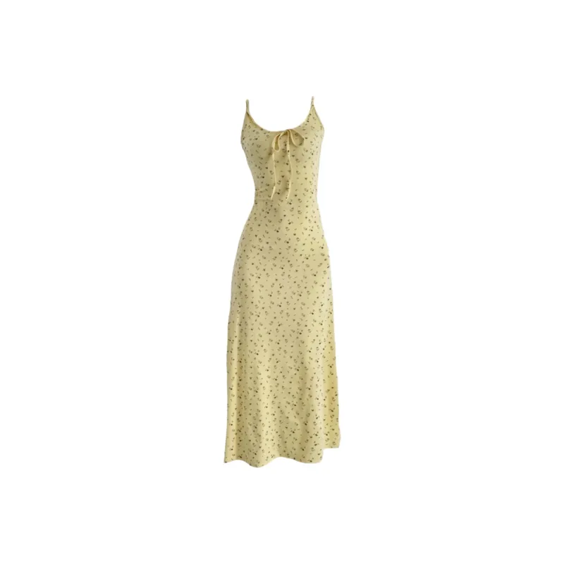 GOSO Slip Dresses Women's Yellow Floral-0