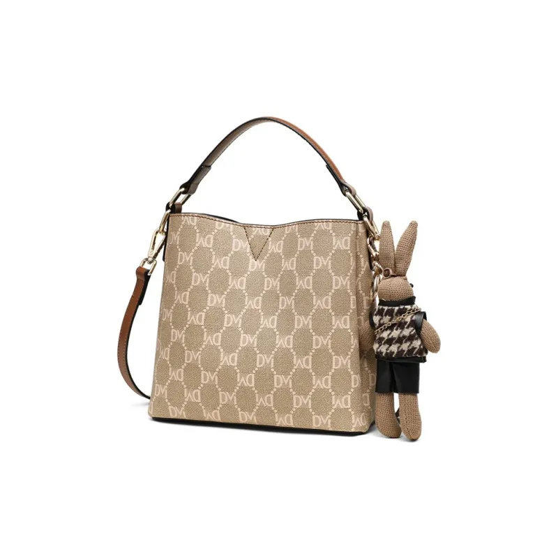 CNNCOO Synthetic Leather Bucket Bag, Shoulder Bag, Crossbody Bag, Handbag Regular Women's Khaki-3