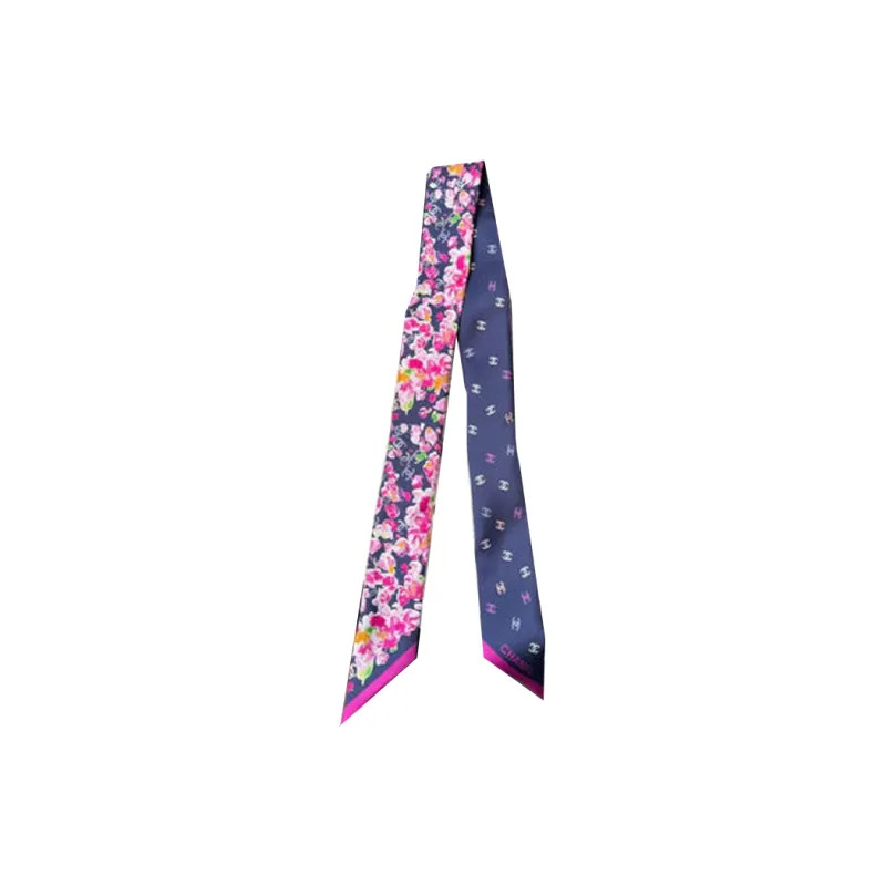 CHANEL Silk Scarves Women's Purple-0