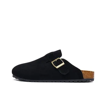 MEXICAN Rubber Sole Abrasion Resistant Slip Resistant Closed Toe Slippers Unisex Black