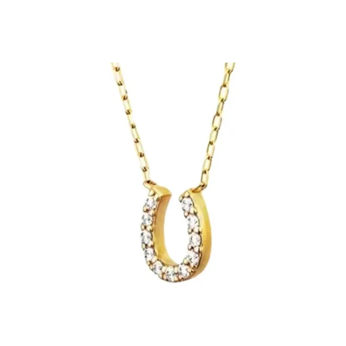4℃ Gemstone, Cubic Zirconia 10K Gold Necklaces Unisex Gold-0