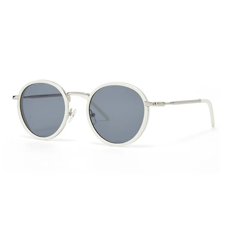 CinvaiKrose Metal Round Sunscreen Natural Sunglasses Unisex-0