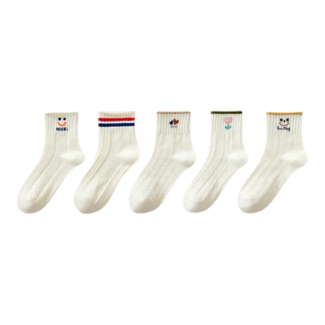 ALPLUME Mid Calf Socks Unisex 5 Pack-8