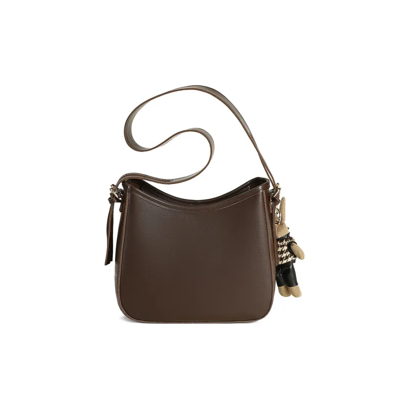 PT'SON Synthetic Leather Crossbody Bag, Shoulder Bag Regular Women's Coffee-5