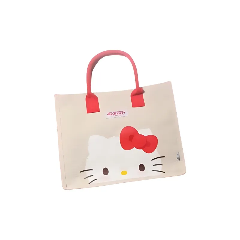 MINISO Sanrio Hello Kitty Fabric Totes Handbags Regular Women's White/Pink-1