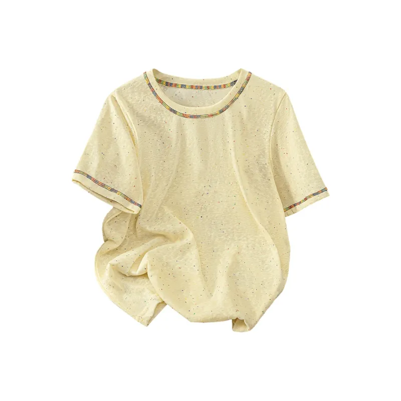 TOUCH T Shirts Women's Yellow Multicolor Dots-0