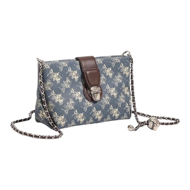 PESASRIE PVC Crossbody Bag, Shoulder Bag Regular Women's Blue-7