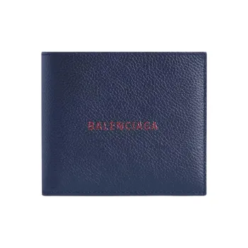 Balenciaga Cow Leather Wallet Men's Marine Blue