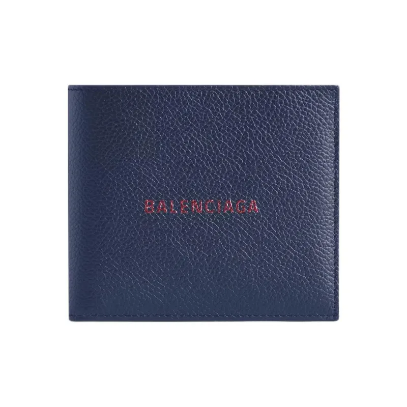 Balenciaga Cow Leather Wallet Men's Marine Blue-0