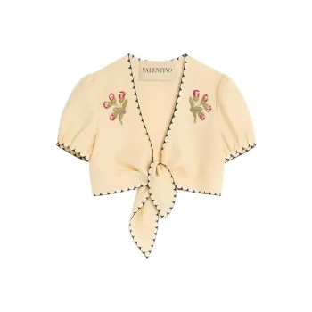 Valentino SS25 Crop Top Women's Yellow