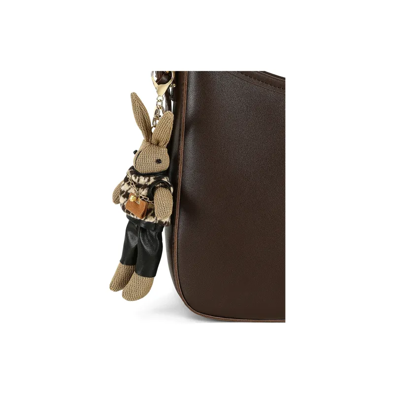 PT'SON Synthetic Leather Crossbody Bag, Shoulder Bag Regular Women's Coffee-7