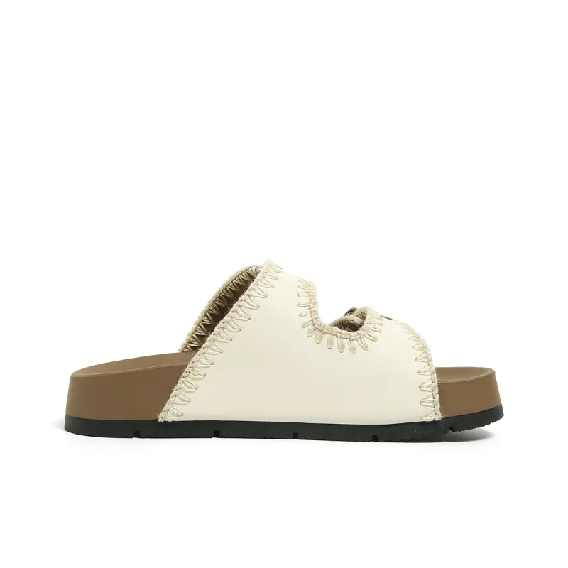 FOREVER 21 Quiet Slip Resistant Odor Resistant Abrasion Resistant Slide Slippers Women's White-2