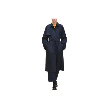 HERMES FW25 Trench Coat Women's Ink Blue