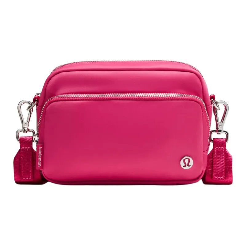 Lululemon Everywhere Nylon Shoulder Bag, Crossbody Bag Unisex Raspberry Red-0