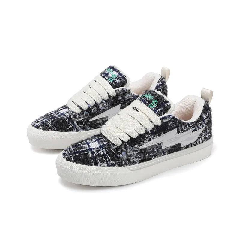 DUEPLAY Low Top Skateboard Shoes Unisex Black White-15