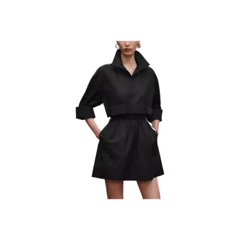 HERMES Long Sleeved Dress Women's Black