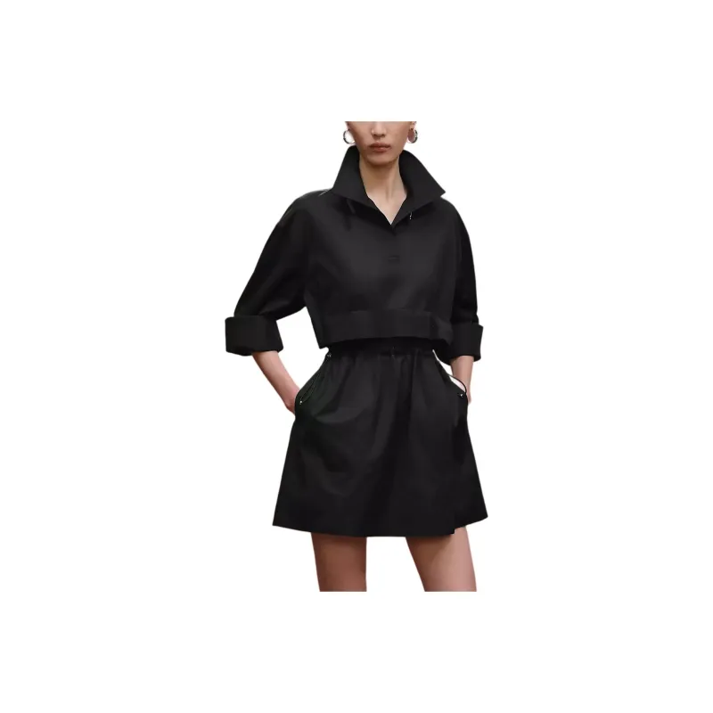 HERMES Long Sleeved Dress Women's Black-0