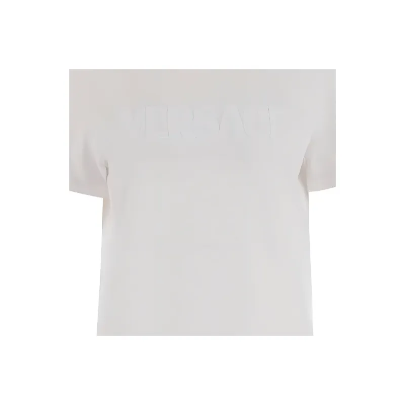 VERSACE Logo Appliqué Crewneck T Shirt-5
