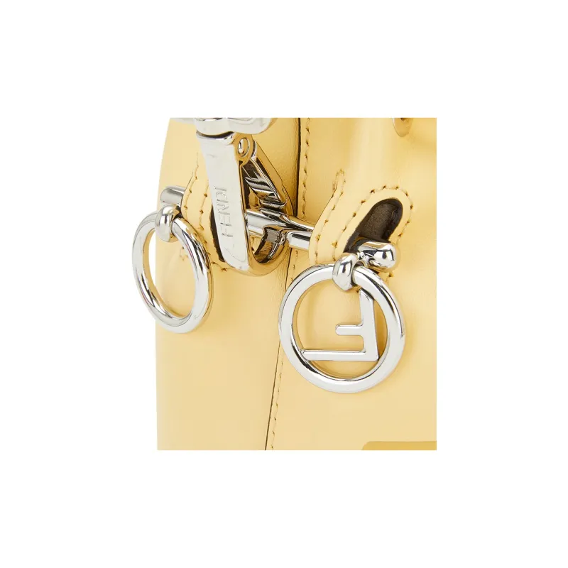 FENDI Mon Tresor Calfskin Bucket Bag, Shoulder Bag, Crossbody Bag, Handbag Mini Women's Yellow-3