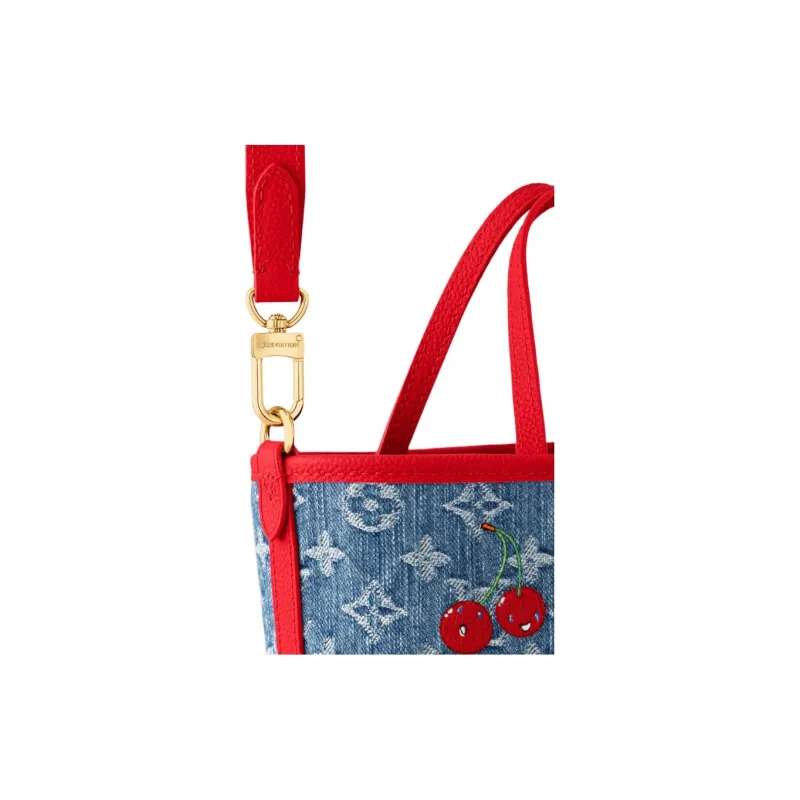 LOUIS VUITTON X Takashi Murakami Cherry Neverfull Inside Out Bb Denim Monogram-6