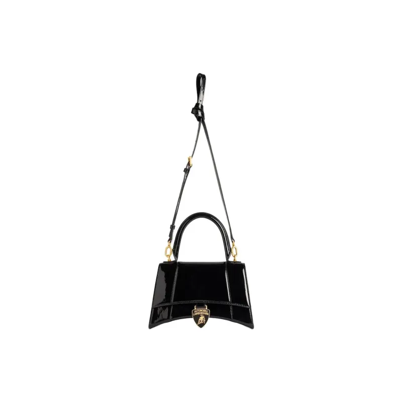 Balenciaga Automobili Lamborghini Collaboration Hourglass Patent Leather Handbag Trumpets Women's Black-1