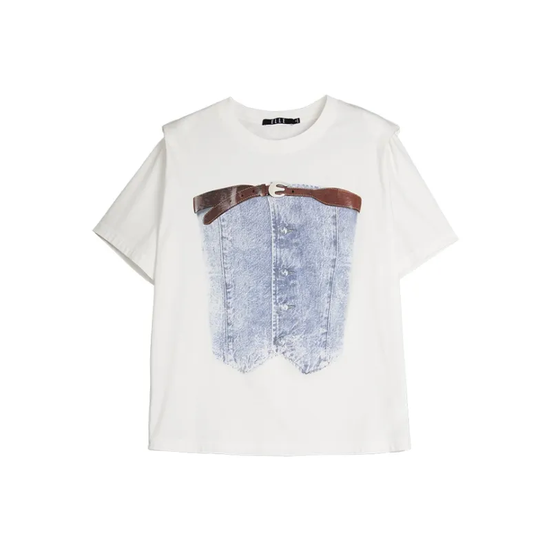 ELLE T Shirts Women's Ecru-0