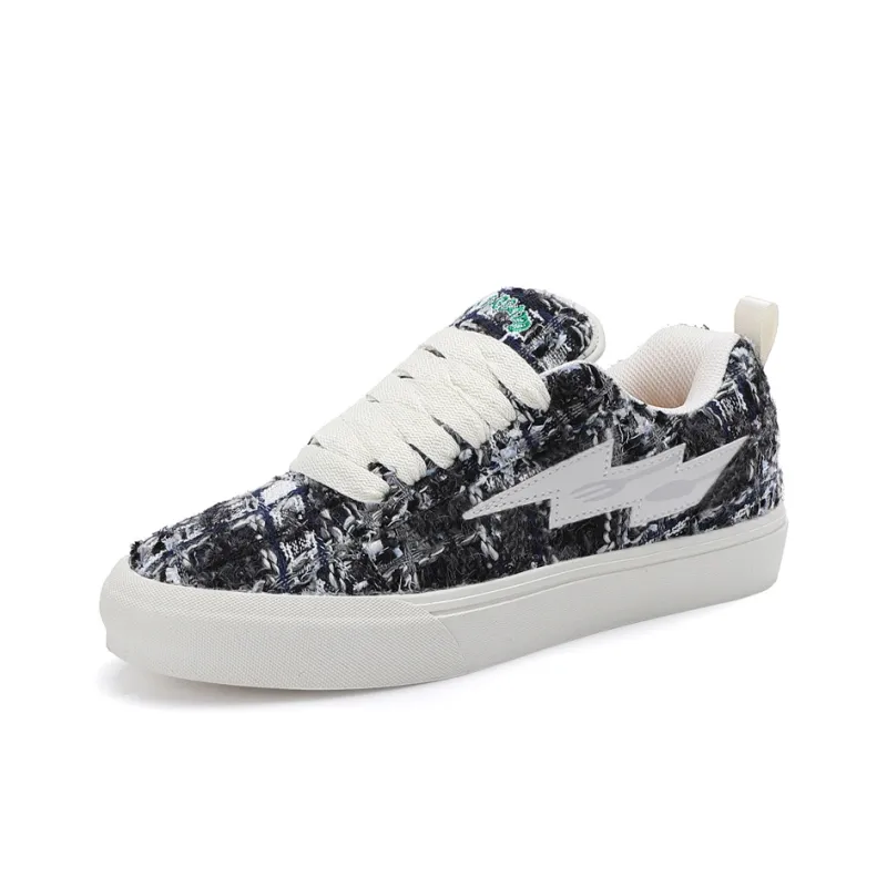 DUEPLAY Low Top Skateboard Shoes Unisex Black White-14