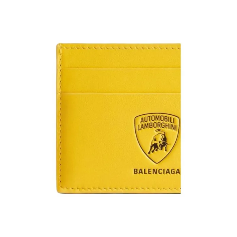 Balenciaga Automobili Lamborghini Collaboration Calfskin Card Holder Men's Yellow-2