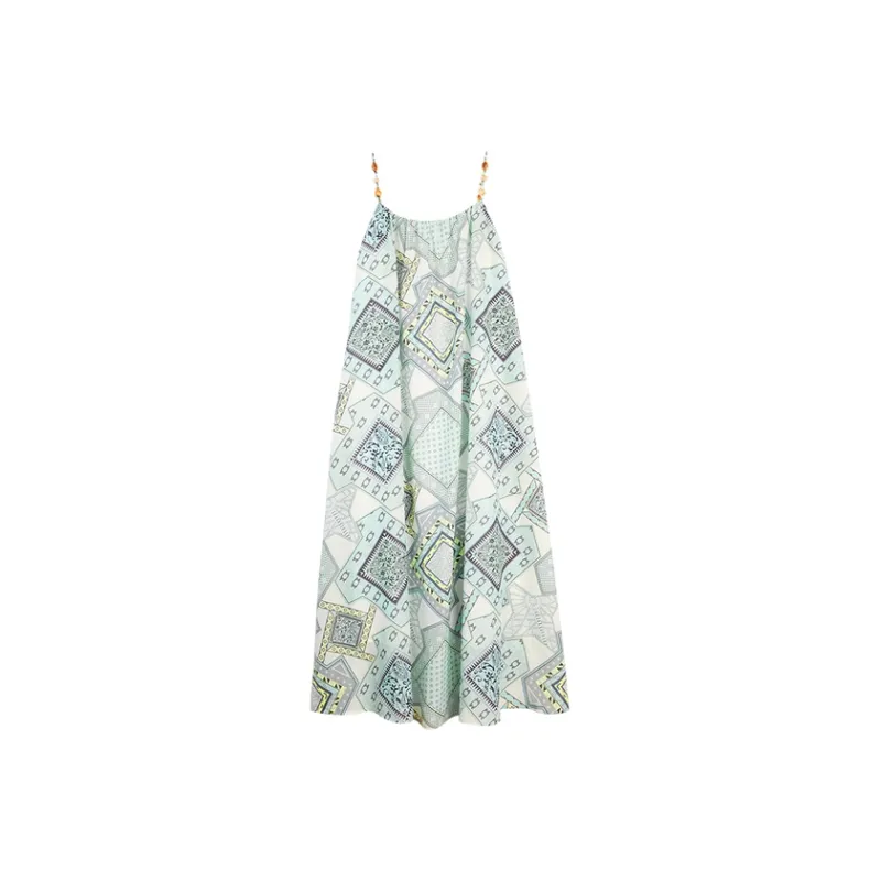 ELLE Slip Dresses Women's Blue Green-0