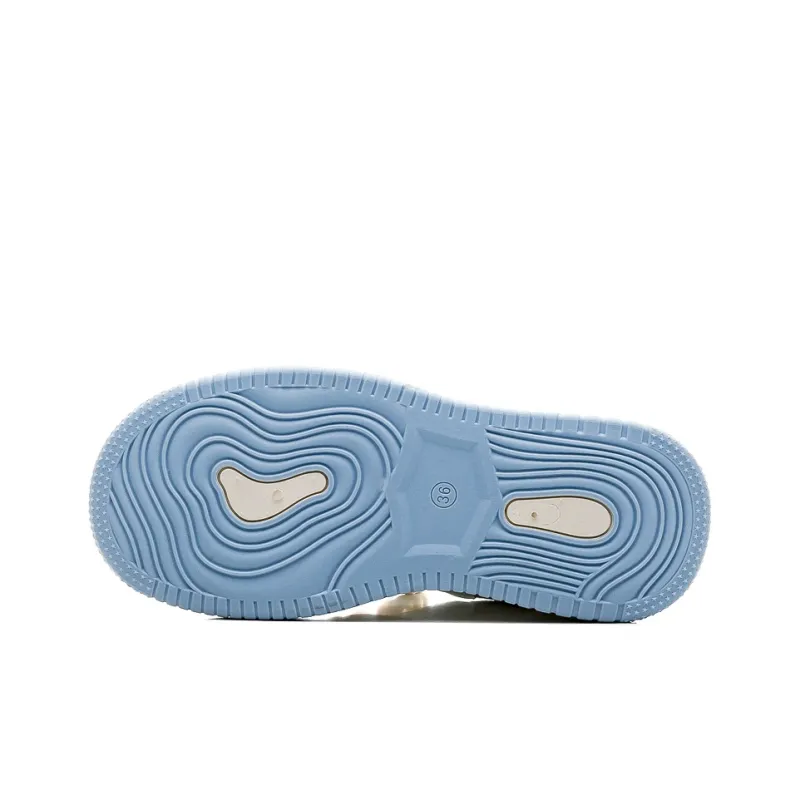 HUANQIU Slip Resistant Shock Absorbers With Abrasion Resistant Properties Low Top Skateboard Shoes Women's Beige Blue-4