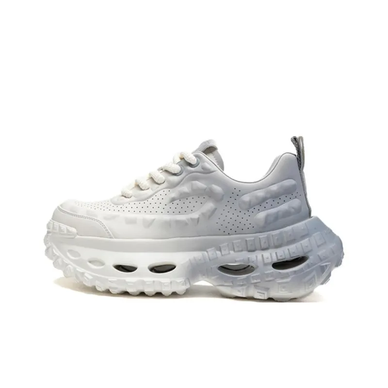 FAIRWHALE Shock Absorbing, Non Slip, Wear Resistant, Breathable And Lightweight Low Top Chunky Sneakers Unisex Lemon-10