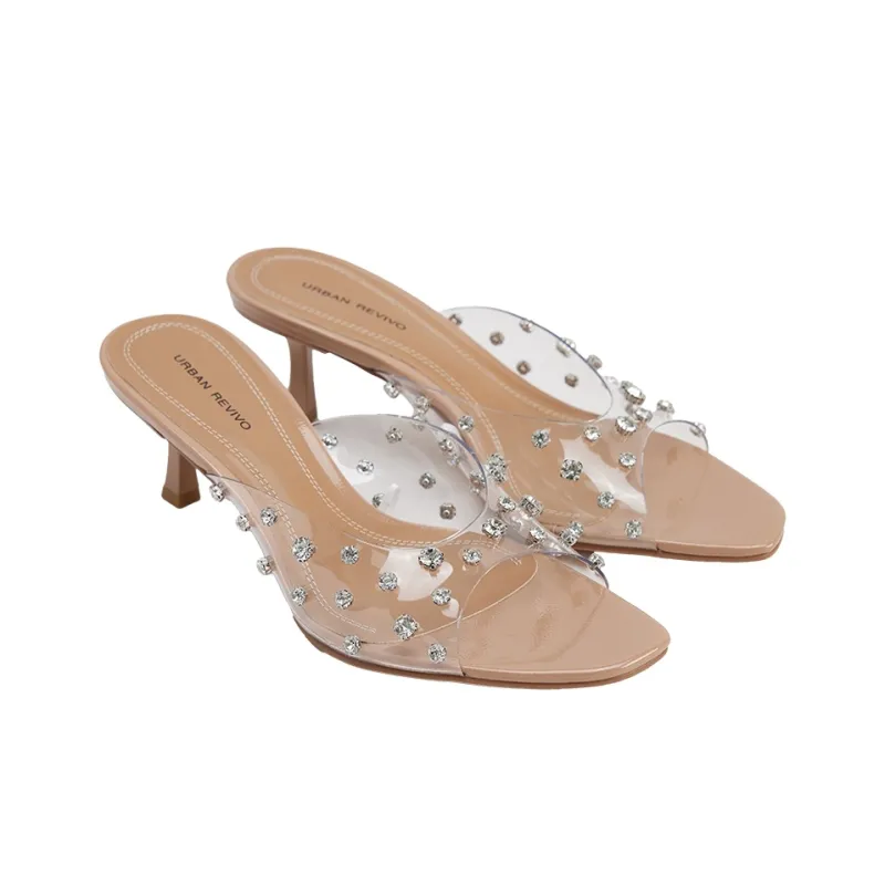 URBAN REVIVO Quick Dry Slide Slippers Women's Khaki-1