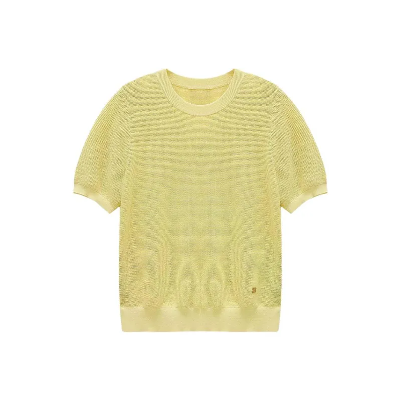 INSUN T Shirts Women's Light Yellow-3