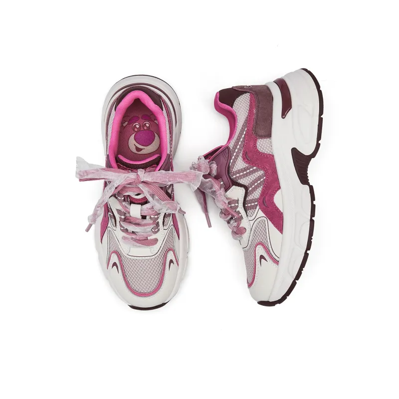 Disney x Hotwind Toy Story Series Anti Slip Wear Resistant Low Top Chunky Sneakers Women's Beige Pink-1