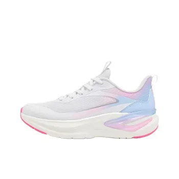 QIAODAN Abrasion Resistant Moisture Wicking Low Top Casual Training Sprint Running Shoes Women's White Pink