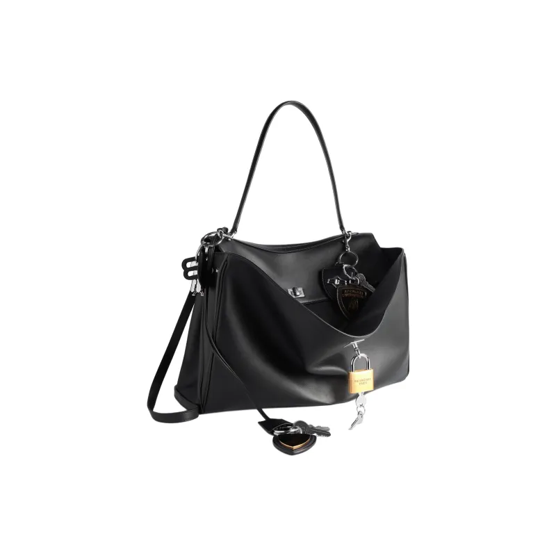 Balenciaga Automobili Lamborghini Collaboration Rodeo Calfskin Shoulder Bag, Crossbody Bag, Handbag Tubas Men's Black-2