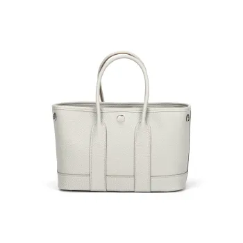 HERMES NEO GARDEN 23 Canvas Handbag Women's 8L Beton Glacier White/Concrete Gray